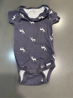 Gerber Navy One-Piece with White Moose Print